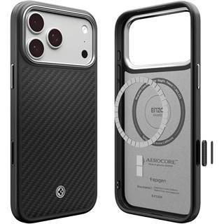 Coque Spigen Enzo Aramid T MagFit iPhone 17 Pro Max - Noir Argent