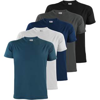 ALPIDEX T-Shirts Hommes Noir Col Rond - Lot de 5, S à 5XL