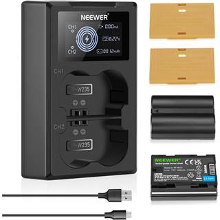 NEEWER Lot de 2 Chargeurs + Batteries 2400mAh pour Fujifilm