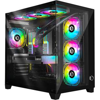 EMPIRE GAMING CL-242 : Boîtier PC gamer RGB avec 7 ventilateurs et panneau verre trempé