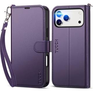 Coque iPhone 17 Pro Max TUCCH - Étui Portefeuille RFID Violet