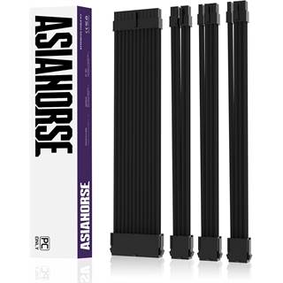 AsiaHorse Kit d'Extension de Câbles PSU Gainés - Noir