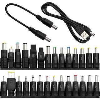 Kit Adaptateurs DC Kuqoqiy 28 Pièces 5.5x2.1mm avec Câbles pour Appareils Electroniques