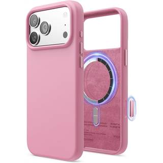 Coque Magnétique iPhone 17 Pro Max - Silicone Premium Rose Vif