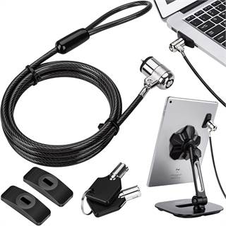 AboveTEK Câble Antivol PC Portable - Kit Serrure Sécurité Acier Inox avec 2 Clés