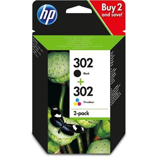 HP 302 - Pack 2 Cartouches Encre Originales Noir/Cyan/Jaune/Magenta