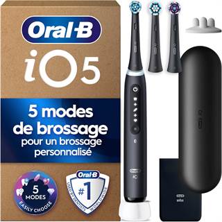 Photo Oral-B iO 5 Noire - Brosse à Dents Électrique avec Capteur de Pression - 154,89 EUR