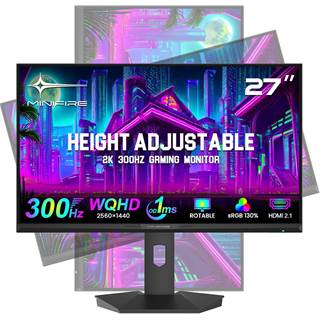 Minifire Écran Gamer 27" QHD 300Hz – Moniteur PC Gaming Pivotant