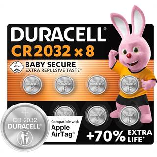 Duracell CR2032 Piles Bouton Lithium 3V (lot de 8)