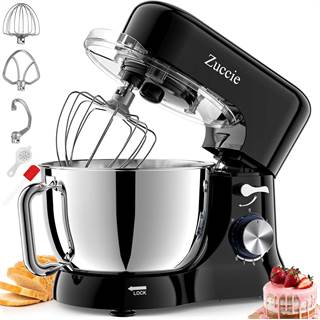 Robot Pâtissier Zuccie 5L - 1000W, Bol Inox, 3 Accessoires, 8 Vitesses