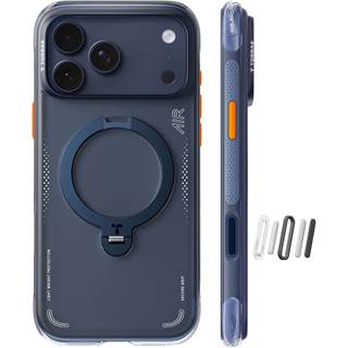 TORRAS Ostand Q3 Air Coque iPhone 17 Pro - Support Magnétique 360° Bleu Nuit