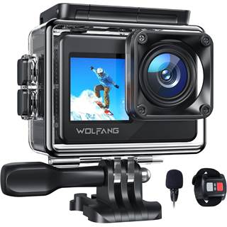 Caméra d'action WOLFANG GA120 4K 20 MP - Étanche 40m, Grand Angle 170°, EIS