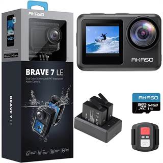 AKASO Brave 7 Le - Caméra Sport 4K 20MP Étanche 40m avec Carte SD 64Go