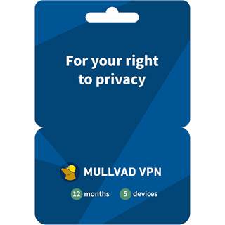 Photo Mullvad VPN - Abonnement 12 Mois pour 5 Appareils - 59,00 EUR
