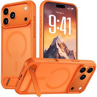 Hoerrye Coque iPhone 17 Pro Max - Support Magnétique Orange Mat