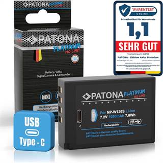 PATONA NP-W126S Batterie 1050mAh USB-C pour Fujifilm