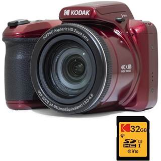 KODAK Pixpro Astro Zoom AZ405 + Carte SDHC 32GB - Compact Rouge