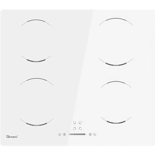 Table de cuisson à induction GIONIEN GIT464W - 4 zones, vitrocéramique blanc, 6400W