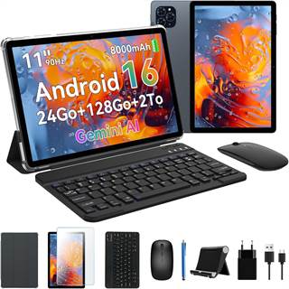 Tablette 2-en-1 T90 : Android 16, 24 Go RAM & Écran FHD 11"