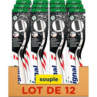Lot de 12 Brosses à Dents Signal Nature Elements - Douces & Antibactériennes
