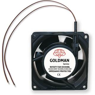 Goldmann Service Ventilateur Axial pour Cassette de Cheminée - Haute Température, 80x80x38mm