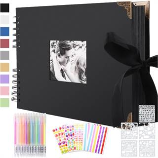 Album Photo Scrapbooking 30x21cm Splend Vintage - 80 Pages Noires DIY