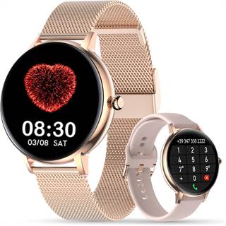 LSCALL Montre Connectée Femme - Appel, SpO2, Cycle Menstruel, GPS