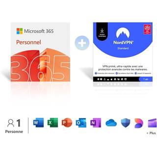 Microsoft 365 Personnel + NordVPN : Pack Productivité & Sécurité