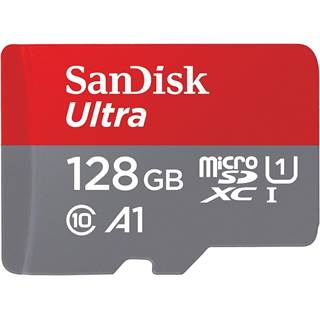 SanDisk Ultra microSDXC 128 Go + adaptateur - 120 Mo/s, Classe 10