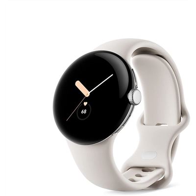 Google Pixel Watch – Acier Inoxydable, LTE, Blanc Chalk