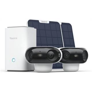 Reolink Home Hub + 2x Argus 4 Pro + Panneau Solaire - Caméra WiFi 4K Extérieure