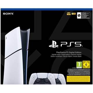 PlayStation 5 Édition Numérique + 2 Manettes DualSense Blanche