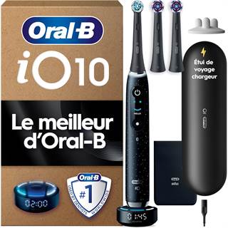 Oral-B iO 10 : Brosse à dents électrique intelligente noire avec coach de brossage iO Sense
