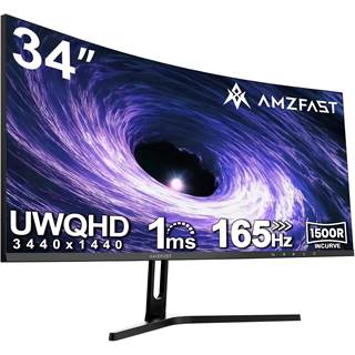 Amzfast Écran Gamer Incurvé 34" UWQHD 165Hz - Immersion Ultime