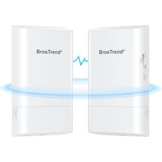BrosTrend Pont WiFi Extérieur 5GHz Double Bridge - Kit PtP/PtMP Longue Portée 1km