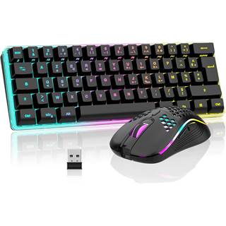 RedThunder K62 Kit Gaming Sans Fil 60% + Souris RVB AZERTY