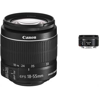 Pack Canon EF-S 18-55mm IS II + EF 50mm f/1.8 STM - 284,98 EUR