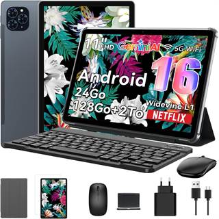 TABWEE T90 Android 16 : Tablette AI Gemini 11", 24Go RAM, clavier + stylet inclus