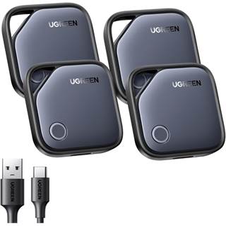 UGREEN FineTrack Tag Traceur Bluetooth Find My (Lot de 4) – Rechargeable USB-C