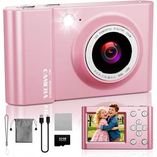 CHAKEYAKE Appareil Photo Numérique 4K 64MP - Compact & Rose