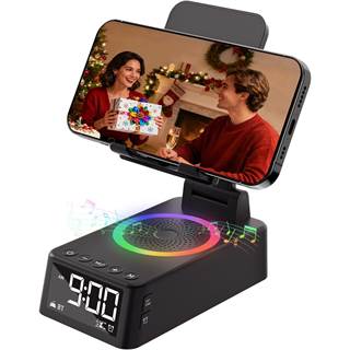 Enceinte Bluetooth Réveil Bruit Blanc Caulikine | 20 Sons Apaisants, Support Téléphone Pliable