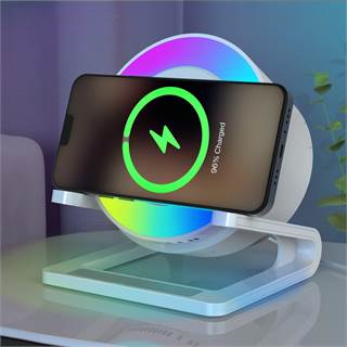 Enceinte Bluetooth JAHAO M6064 avec Chargeur Sans Fil 15W et Veilleuse Colorée