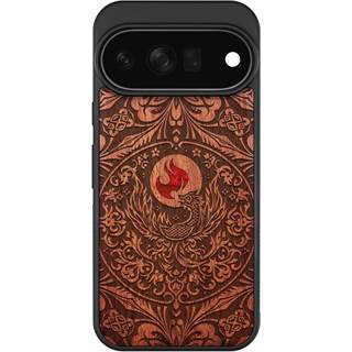 Coque Carveit MagSafe pour Google Pixel 11 Pro - Design Phénix en Bois