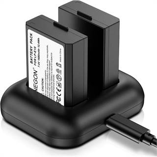 ENEGON Lot 2 Batteries LP-E10 + Chargeur Rapide pour Canon EOS