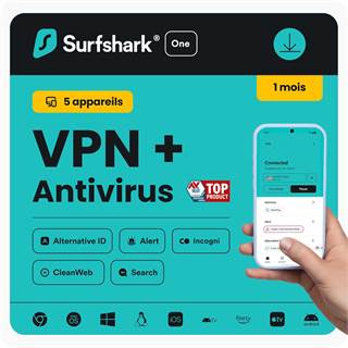 Surfshark One : VPN + Antivirus - 1 Mois (Code Digital)