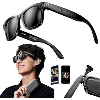 Lunettes Connectées IA avec Caméra et ChatGPT - IP65 All Black