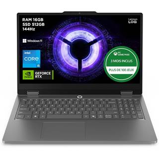 Lenovo LOQ Essential 15IRX11 - Gaming Laptop 15,6" FHD 144Hz i5-13450HX RTX 5050 16Go SSD 512GB Gris