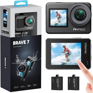 AKASO Brave 7 Caméra d'action 4K 20MP IPX8 double écran tactile